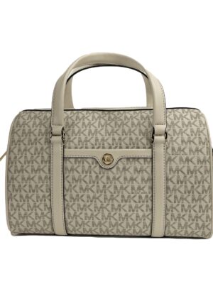 Michael Kors Travel Medium Duffle Satchel Crossbody Bag Purse Cream