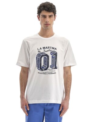 La Martina Equestrian Chic White Cotton Tee