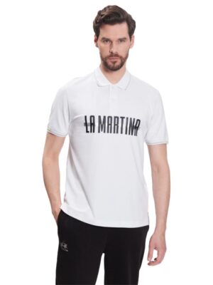 La Martina Elegant Cotton-Blend Polo with Glitter Accent