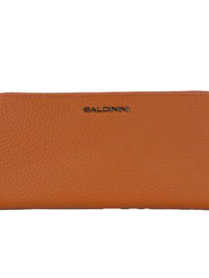 Baldinini Trend Elegant Orange Leather Wallet with Zipper