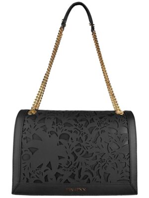Baldinini Trend Black Calfskin Women Crossbody Bag