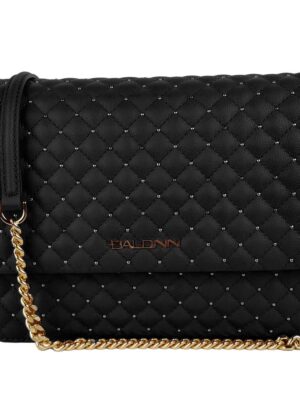 Baldinini Trend Black Calfskin Women Crossbody Bag