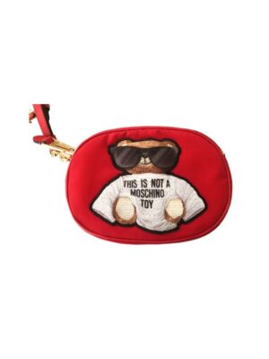Moschino Couture Chic Embroidered Nylon Belt Bag in Pink