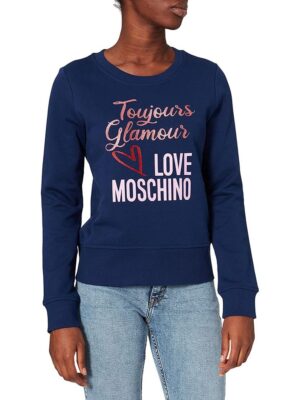 Love Moschino Blue Cotton Women Sweater