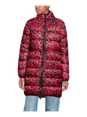 Love Moschino Chic Leopard Print Long Down Jacket