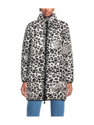 Love Moschino Chic Leopard Print Down Jacket