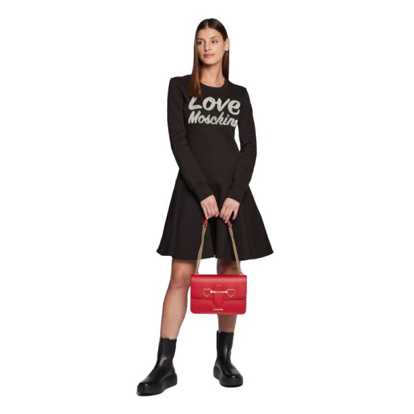 Love Moschino Chic Embossed Logo Cotton Blend Dress - Image 5