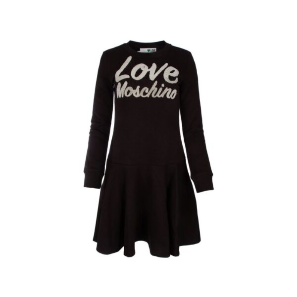 Love Moschino Chic Embossed Logo Cotton Blend Dress - Image 6