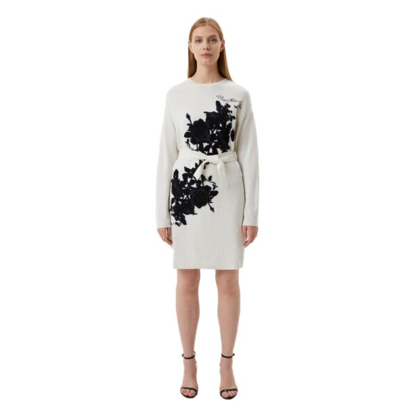 Love Moschino Elegant Embroidered Wool Blend Long Dress - Image 4