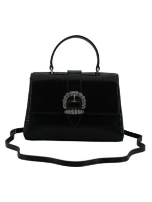 Jimmy Choo Black Leather Top Handle Shoulder Bag