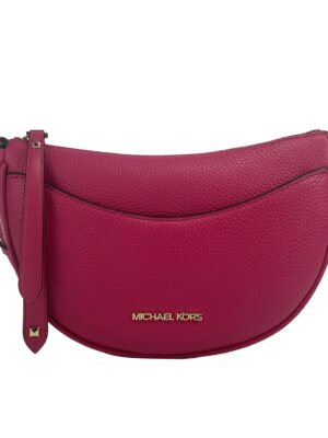 Michael Kors Dover Small Pink Half Moon Crossbody Bag Purse