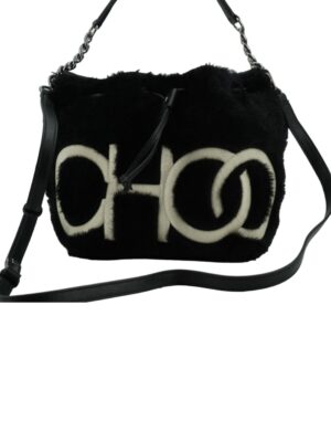 Jimmy Choo Black Leather Top Handle and Shoulder Bag
