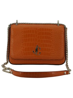Jimmy Choo Amber Orange Leather Shoulder Bag