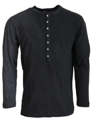Dsquared² Black Cotton Linen Long Sleeves Pullover Sweater