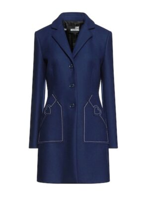 Love Moschino Blue Wool Women Coat