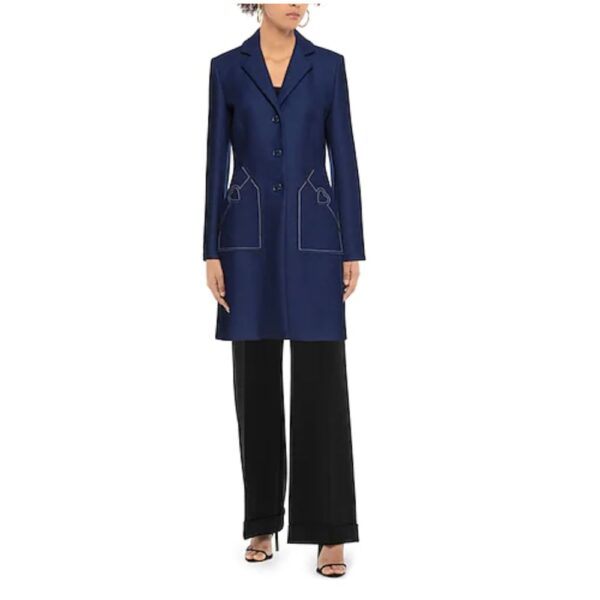 Love Moschino Blue Wool Women Coat - Image 2