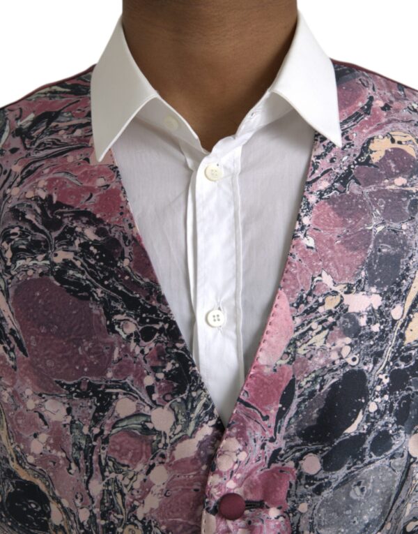 Dolce & Gabbana Multicolor Galaxy Silk Waistcoat Formal Vest - Image 4