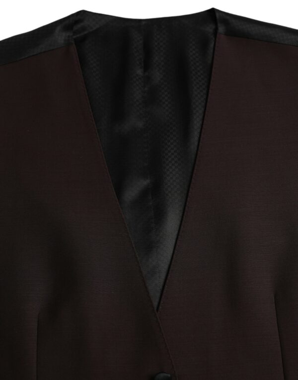 Dolce & Gabbana Brown Wool Waistcoat Dress Formal Vest - Image 6