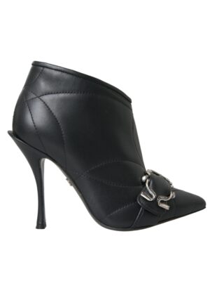 Dolce & Gabbana Black Devotion Quilted Buckled Boots Shoes