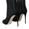 Dolce & Gabbana Black Mesh Stiletto Heels Ankle Boots Shoes - Image 4