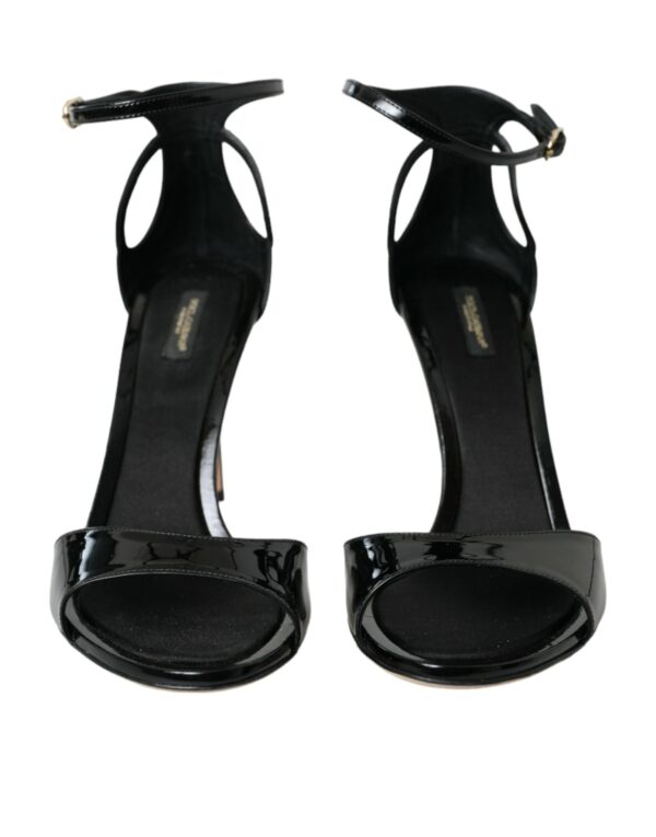 Dolce & Gabbana Black KEIRA Leather Heels Sandals Shoes - Image 2