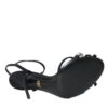 Dolce & Gabbana Black Viscose Crystal Bow Heels Sandals Shoes - Image 6