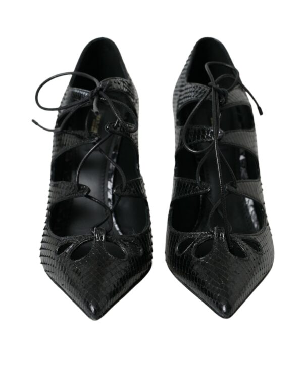 Dolce & Gabbana Black Python Leather Mary Jane Pumps Shoes - Image 2