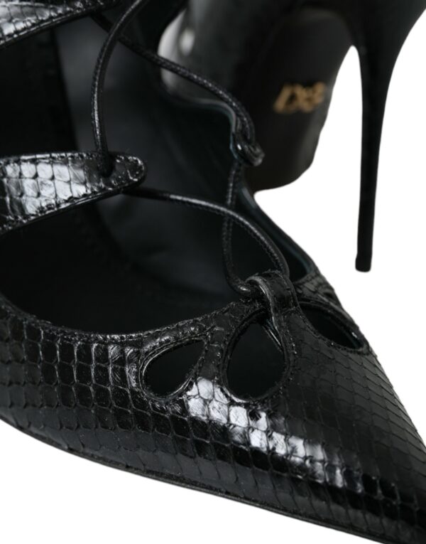 Dolce & Gabbana Black Python Leather Mary Jane Pumps Shoes - Image 8