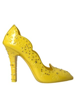 Dolce & Gabbana Yellow Crystal CINDERELLA Heels Pumps Shoes