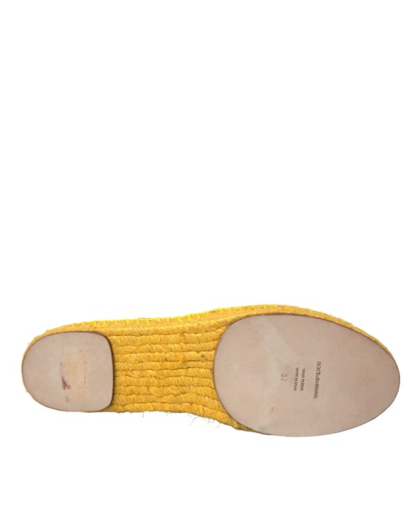 Dolce & Gabbana Yellow Taormina Lace Espadrille Loafers Flats Shoes - Image 5