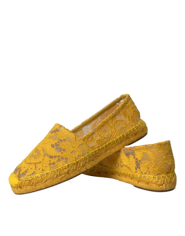 Dolce & Gabbana Yellow Taormina Lace Espadrille Loafers Flats Shoes - Image 6