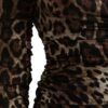 Dolce & Gabbana Brown Leopard Print Bodycon V-neck Midi Dress - Image 6