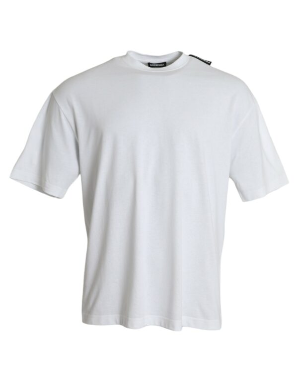 Balenciaga Off White Cotton Jersey Round Neck T-shirt - Image 2