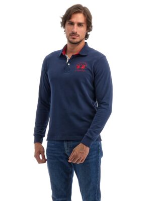 La Martina Blue Cotton Polo Shirt