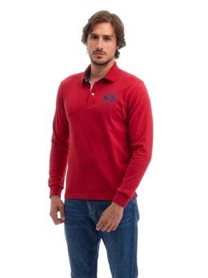 La Martina Red Cotton Polo Shirt