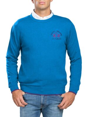 La Martina Light Blue Acrylic Sweater