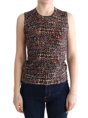 Dolce & Gabbana Sleeveless Multicolor Knit Wool Top