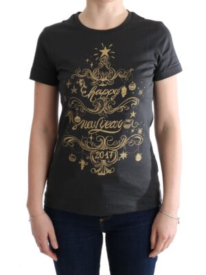 Dolce & Gabbana Elegant Gray Cotton Tee with Exclusive Print