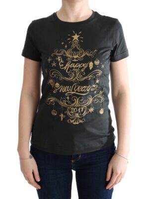 Dolce & Gabbana Emerald Green Cotton Tee with 2017 Print