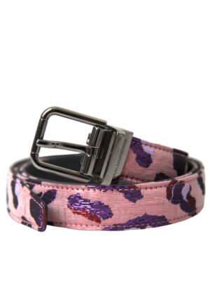 Dolce & Gabbana Multicolor Jacquard Leather Metal Buckle Belt