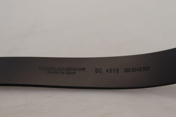 Dolce & Gabbana Black Leather Metal #DG Logo Buckle Belt - Image 7