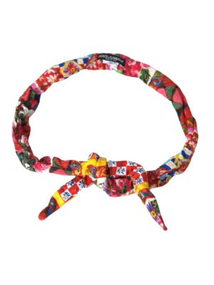 Dolce & Gabbana Multicolor Carretto Print Waist Belt