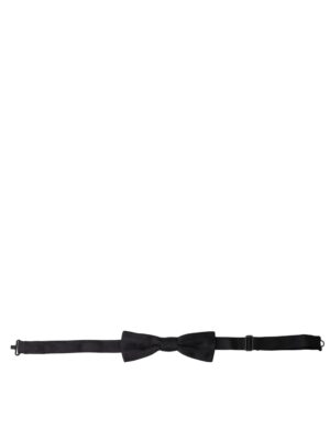 Dolce & Gabbana Black Silk Adjustable Neck Men Bow Tie