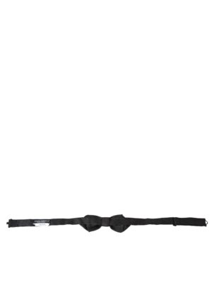Dolce & Gabbana Black Silk Adjustable Neck Men Bow Tie