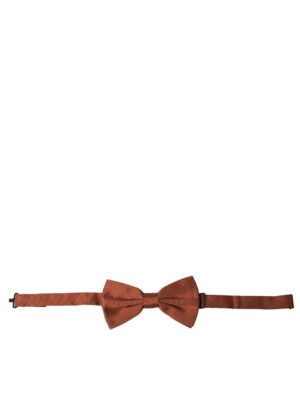 Dolce & Gabbana Brown Silk Adjustable Neck Men Bow Tie