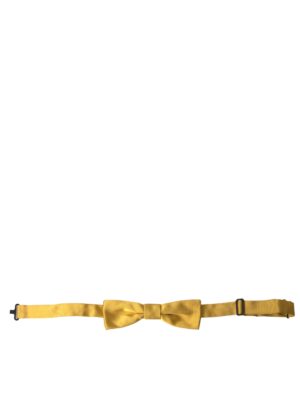 Dolce & Gabbana Yellow Silk Adjustable Neck Men Bow Tie