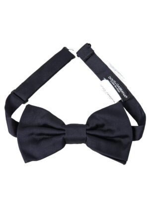 Dolce & Gabbana Dark Blue Silk Adjustable Neck Men Bow Tie