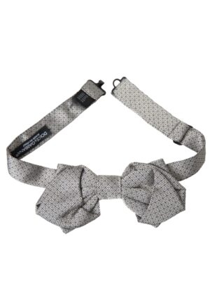 Dolce & Gabbana Gray Silk Adjustable Neck Men Bow Tie