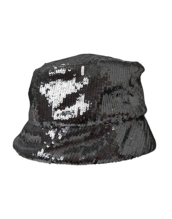 Dolce & Gabbana Silver Sequined Nylon Bucket Hat Men - Image 2