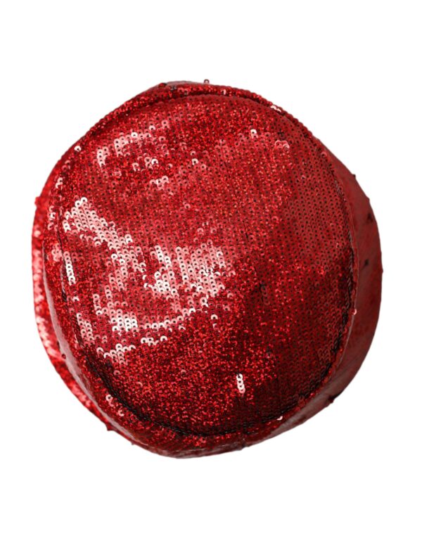 Dolce & Gabbana Red Sequined Nylon Bucket Hat Men - Image 4